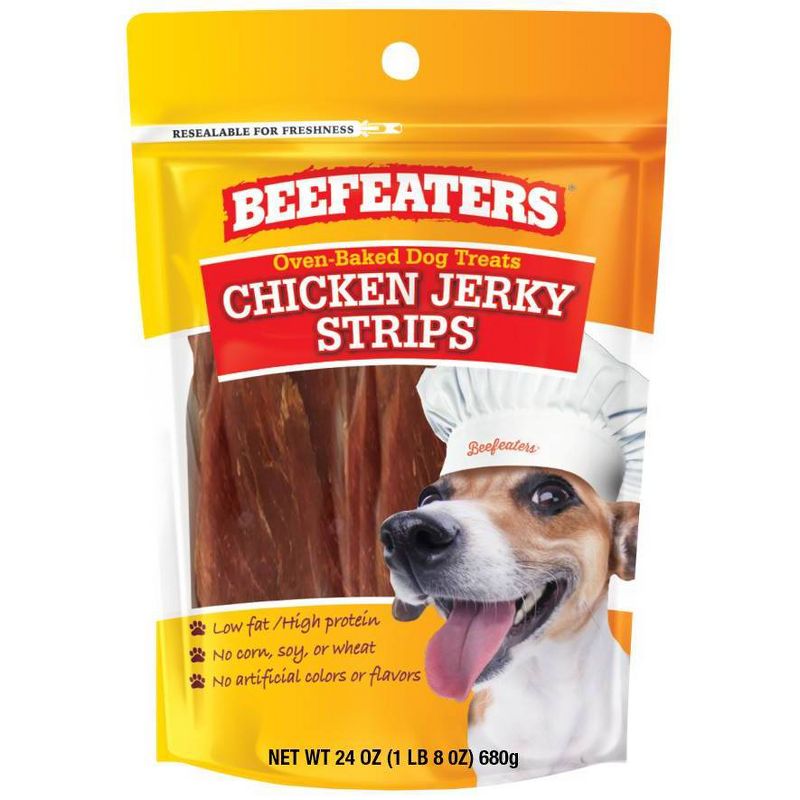 Beefeaters Oven Baked Chicken Jerky Strips Dog Treats - 24oz, 1 of 5