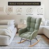 Teddy Upholstered Rocking Chair, Glider Chair with High Backrest, Modern Comfy Accent Armchair Reading Chair for Bedroom, Living Room - 4 of 4