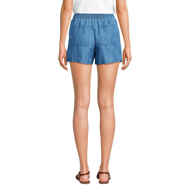 Lands' End Women's High Rise Pull On Drawstring 5" TENCEL Shorts, 2 of 5