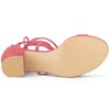 Allegra K Women's Solid Open Toe Lace Up Padded Insole Mid Chunky Heeled Sandals - 4 of 4