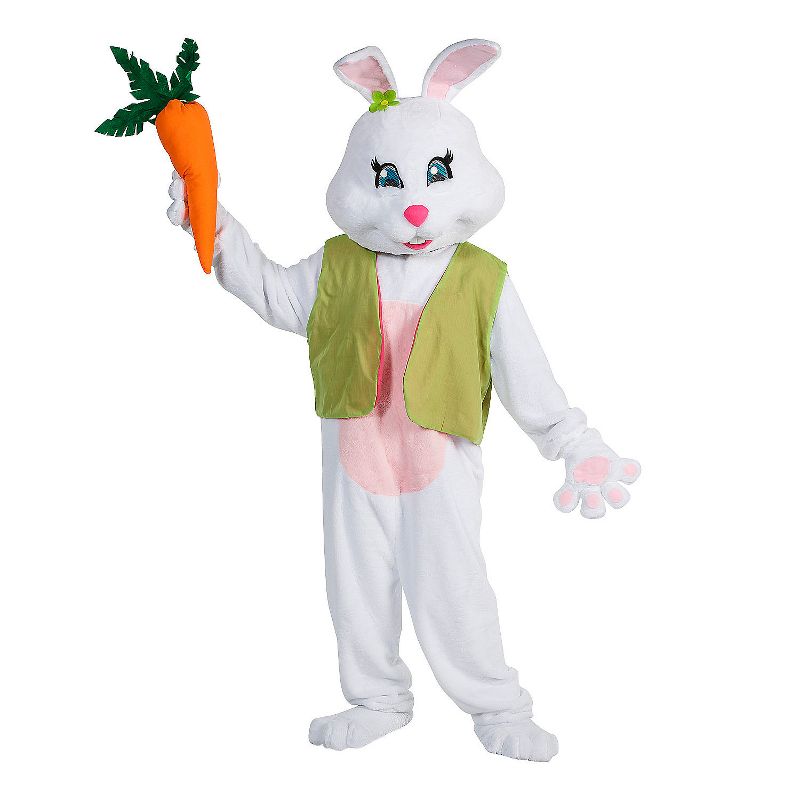 Halloween Express Women's Easter Bunny Jumpsuit with Headgear Costume - One Size Fits Most - White, 4 of 5