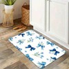 Chery Life Blue Bow & Floral Pattern Floor Mat, Non Slip Water Absorbing Floor Mat Suitable For Entrance - 3 of 4