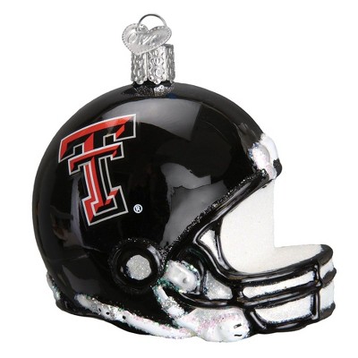 Old World Christmas Glass Blown Christmas Ornament, Texas Tech Helmet (With OWC Gift Box)