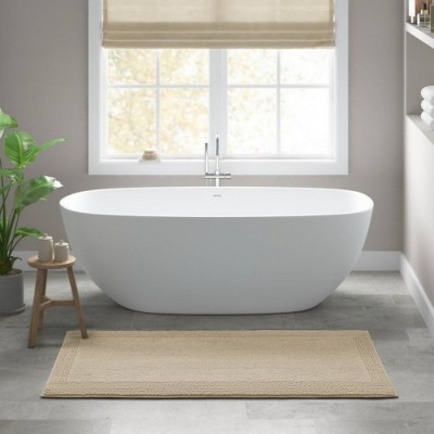 LunaLulinlk 1 PCS 24x60" 100% Cotton Tufted 3000 GSM Reversible Bath Rug Natural