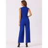 Allegra K Women's Sleeveless V Neck High Waist Wide Leg Jumpsuit - 4 of 4
