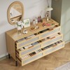 6 Drawer Dresser for Bedroom, 47'' Mid-Century Modern Storage Cabinet with Fabric Fronts, Boho Chest of Drawers,Oak Dressers for Bedroom, Living Room - 2 of 4