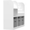 Vynxaria Kids Bookcase: Multifunctional 3-Tier Bookcase with Collapsible Fabric Drawers, Ideal for Toy Storage in Bedroom, Playroom, Hallway - 3 of 4