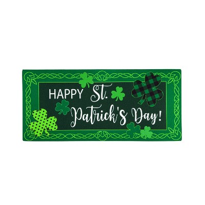St Patrick's Day Shamrock 15X23" Soft Flannel Floor Non-Slip Bath Door Mat Rug 