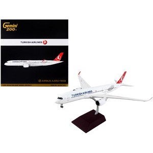 Airbus A350-900 Commercial Aircraft "Turkish Airlines" White w/Red Tail "Gemini 200" 1/200 Diecast Model Airplane by GeminiJets - 1 of 3