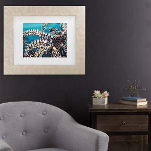 Trademark Fine Art Carolee Vitaletti Wild Octopus I Matted Framed Art - 1 of 4