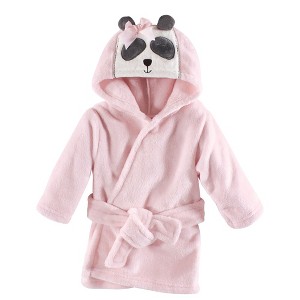 Hudson Baby Infant Girl Plush Animal Face Bathrobe, Miss Panda, 0-9 Months - 1 of 1