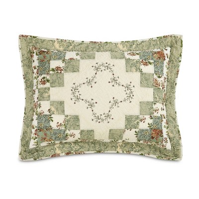 Olivia Green Floral Cotton Full Quilt Set