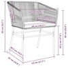 vidaXL Outdoor Patio Chairs - Black Poly Rattan with Cushions - Garden/Deck Lounging Seating - Modern Design - Comfortable Seating with Steel Frame - 2 of 4