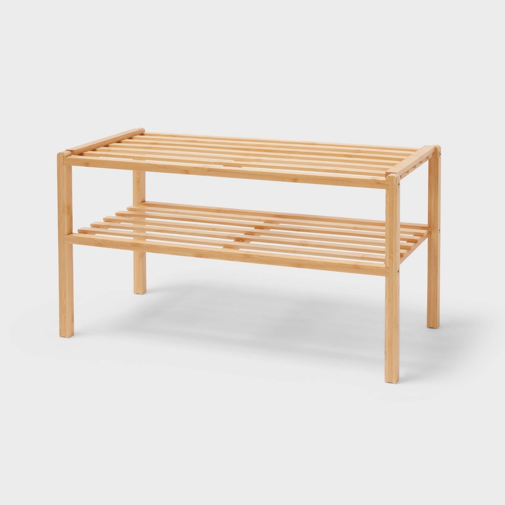 2 Tier Stackable Bamboo Shoe Rack - Brightroom™