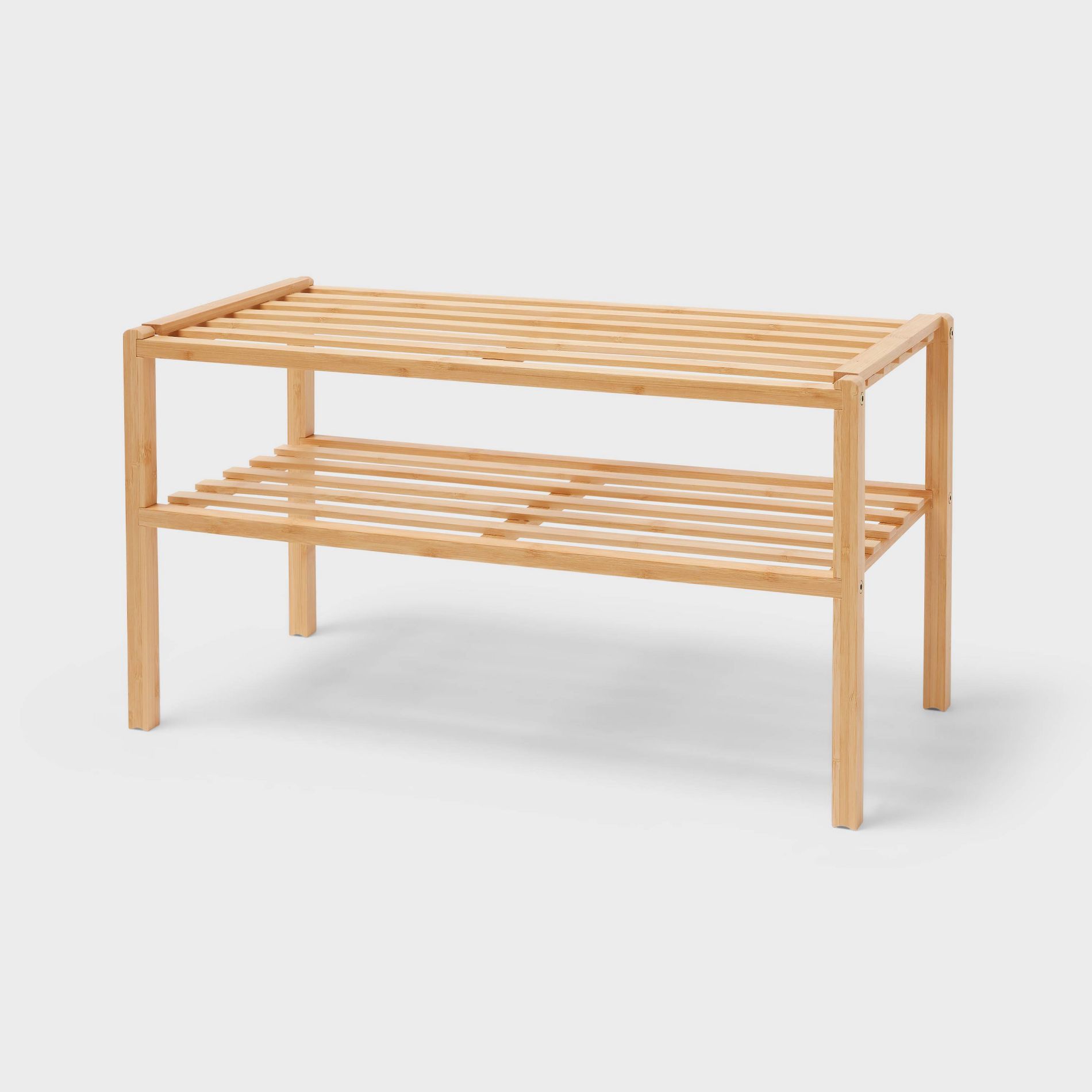 2 Tier Stackable Bamboo Shoe Rack - Brightroom™