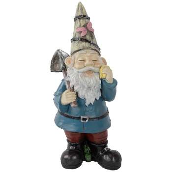 Northlight Gnome with Shovel Outdoor Garden Statue - 15.25"
