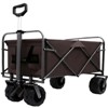 BEAFUP Collapsible Folding Garden Cart Wagon with Drink Holders & All-Terrain Wheels for Sand,Beach,Camping,Pet Owners and Gardening Enthusiasts - 2 of 4