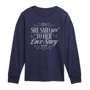 Boys' - Instant Message - Yes To Her Love Story Long Sleeve Graphic T-Shirt - 1 of 4