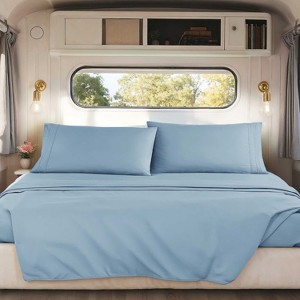 Nestl RV Queen Sheets, Super Soft 4PC Microfiber Sheet Set for Camper, Short Queen Sheets - 1 of 4