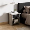 HOMLUX Modern End Table Nightstand with Storage Drawer & Display Shelf Beside Bedroom - 2 of 4