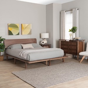 Baxton Studio Alyssa Japandi Walnut Brown Wood 3-Piece Bedroom Set - 1 of 4