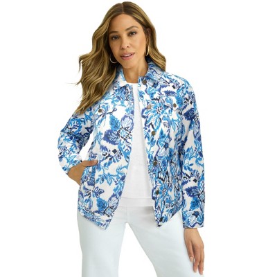 Jessica London Women's Plus Size Classic Cotton Denim Jacket