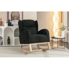 Lyngins Nursery Rocking Chair with High Backrest,Upholstered Glider Rocking Chair with Wood Legs,Teddy Accent Chair for Bedroom,Living Room - 2 of 4