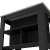 Sapphtopaz Modern Kitchen Island with Concealed Storage Shelves Two-Tone Kitchen Table Microwave Stand Coffee Bar for Kitchen, Dining Room - 3 of 4
