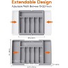 LunaLulinlk Silverware Drawer Organizer, Expandable Utensil Tray for Kitchen, Adjustable Flatware Grey - 3 of 4