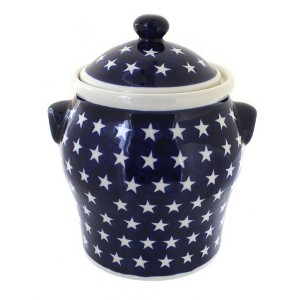 Blue Rose Polish Pottery 1100 Zaklady Large Canister - 1 of 1