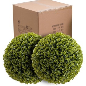 Topiary Ball 2 Pcs, Artificial Boxwood Topiary Balls Garden Spheres Decorative Balls for Outdoor Patio Garden and Indoor, Wedding Decoration - 1 of 4