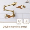 CASAINC Wall Mount Kitchen Pot Filler Faucet with Double Handle Swing Arm Spout - 3 of 4