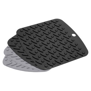 Unique Bargains Heat Resistant Non-Slip Flexible Durable Trivet Mat 4 Pcs - 1 of 4