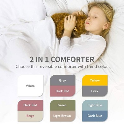 Reversible Moss Green and Deer Brown Microfiber Full Comforter
