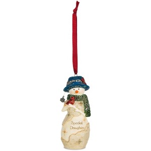 Pavilion Gift Company - Daughter - 4" Snowwoman Holding a Bird Ornament - Tree Ornaments - 1 of 3