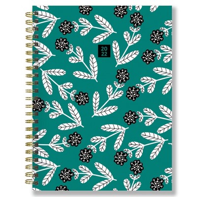 2022 Planner Weekly/Monthly Folk Flowers Medium - The Time Factory