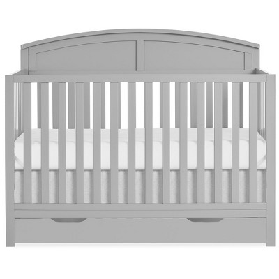 Image of Dream On Me Storybrooke 5-in-1 Convertible Crib with Under Drawer In Pebble Grey, JPMA & Greenguard Gold Certified