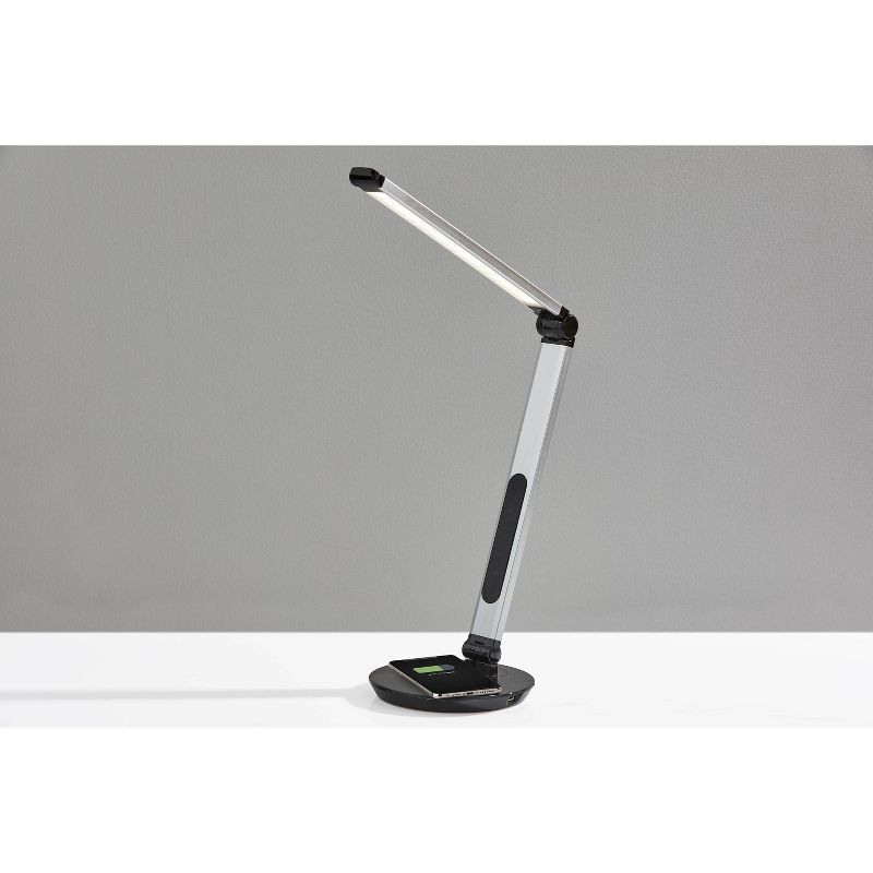 26.5&#34; Rodney Charge Wireless Charging Multi-Function Desk Lamp (Includes LED Light Bulb) Silver - Adesso, 6 of 9