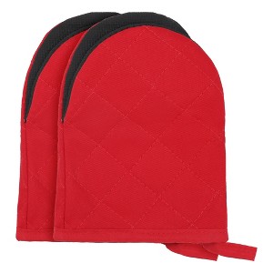 REGALWOVEN Gripping for Baking Grilling Heat Resistant Cotton Oven Mitts Set of 2 7.9x5.7inch - 1 of 4