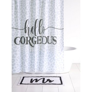 Shiraleah "Mr." White Rectangle Bath Rug - 1 of 4