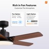 Siljoy 44-in Black Ceiling Fan with LED Light and Remote Control Include (5 Blades) For Bedroom Living Room and kitchen - 3 of 4