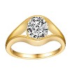 Guili Sterling Silver with 14K Yellow Gold Plating 2.50ct Oval Lab-Created Moissanite Solitaire Engagement Ring with Split Shank Design in Sizes 6, 7, and 8 - 2 of 2