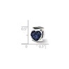 Black Bow Jewelry Sterling Silver and Blue Glitter Enameled Heart Bead Charm - 2 of 4