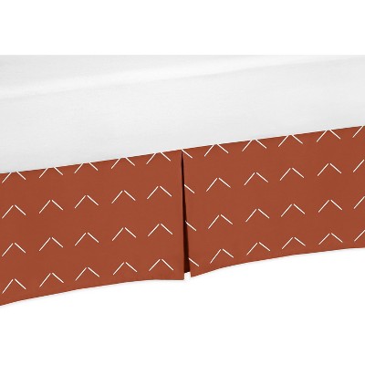 Sweet Jojo Designs Boy or Girl Gender Neutral Unisex Baby Crib Bed Skirt Diamond Tuft Orange and Off White