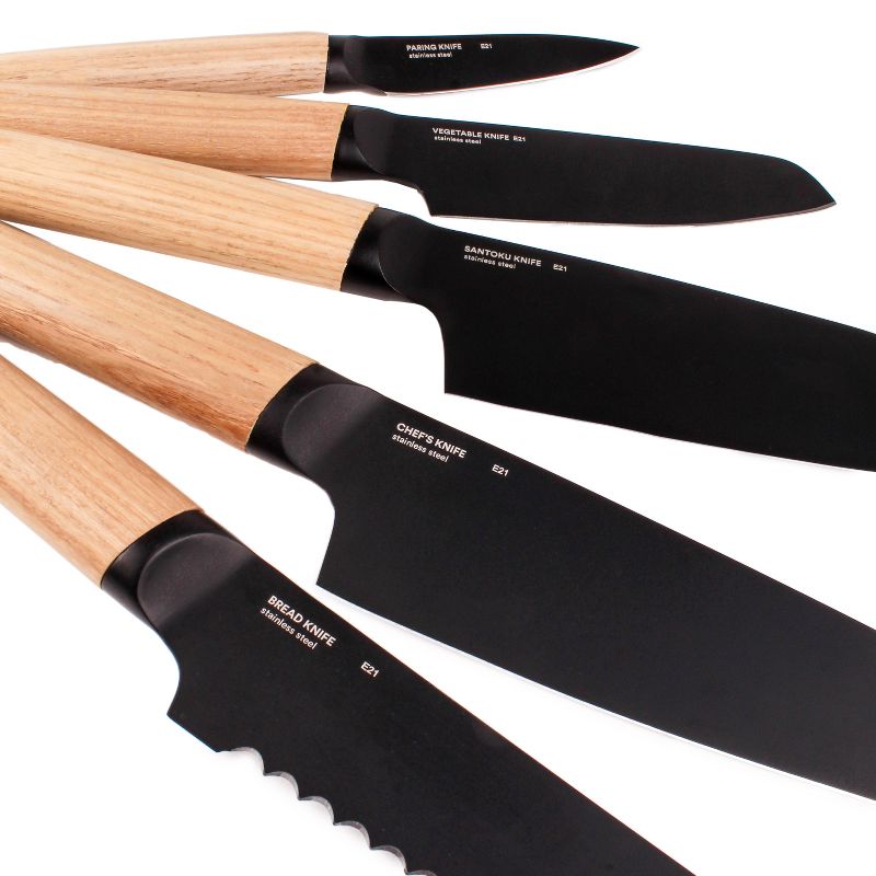 BergHOFF Ron 6Pc Knife Block Set, Natural Wood Handle, Brown, 4 of 11