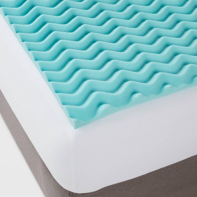 Queen 1.5" Reversible Wave Memory Foam Mattress Topper - Made By Design™