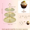 Unique Bargains 3 Tier Round Cup Cake Holder Tower with Tiered Serving Tray for Donut Fruits Stainless Steel - 2 of 4