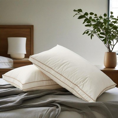 Peace Nest 300TC Organic Cotton White Down Bed Pillow Medium Firm