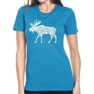LA Pop Art Women's Premium Blend Word Art T-shirt - Moose - 1 of 4