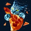 Boy's Design By Humans Pizza Cat in Space By BABYSHARK185 T-Shirt - 2 of 3